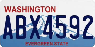 WA license plate ABX4592