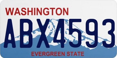 WA license plate ABX4593