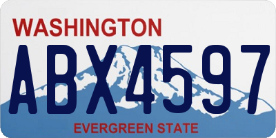 WA license plate ABX4597