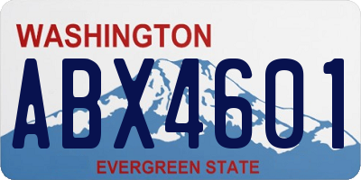 WA license plate ABX4601