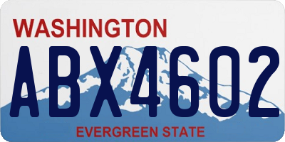 WA license plate ABX4602