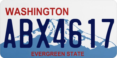 WA license plate ABX4617