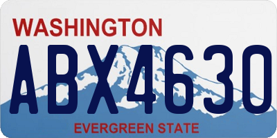 WA license plate ABX4630