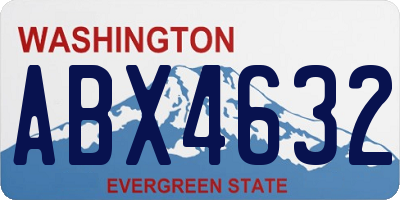 WA license plate ABX4632