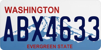 WA license plate ABX4633