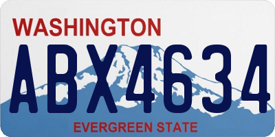 WA license plate ABX4634