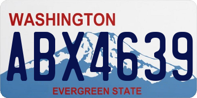 WA license plate ABX4639