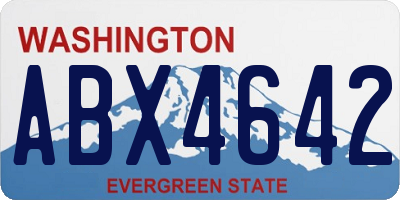 WA license plate ABX4642