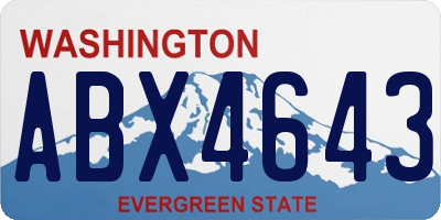 WA license plate ABX4643