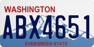 WA license plate ABX4651