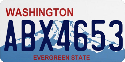 WA license plate ABX4653