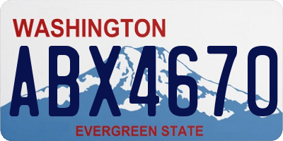 WA license plate ABX4670