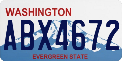 WA license plate ABX4672
