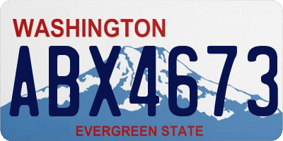 WA license plate ABX4673