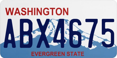 WA license plate ABX4675