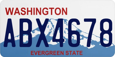 WA license plate ABX4678