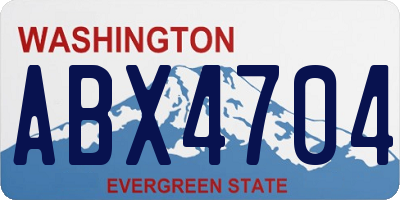WA license plate ABX4704