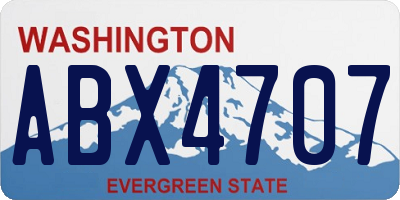 WA license plate ABX4707