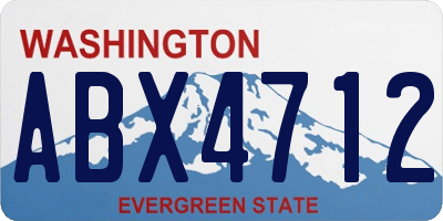 WA license plate ABX4712