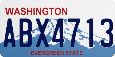 WA license plate ABX4713