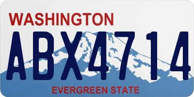 WA license plate ABX4714