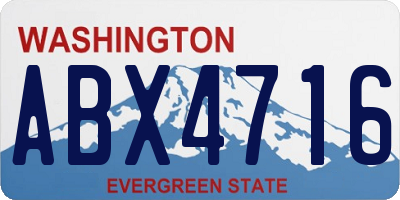 WA license plate ABX4716