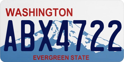 WA license plate ABX4722