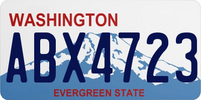 WA license plate ABX4723