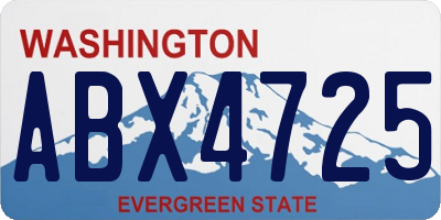 WA license plate ABX4725