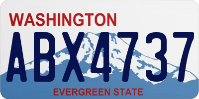 WA license plate ABX4737