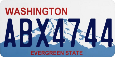 WA license plate ABX4744