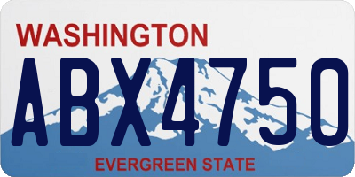 WA license plate ABX4750