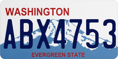 WA license plate ABX4753