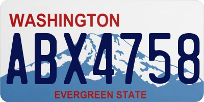 WA license plate ABX4758