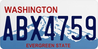 WA license plate ABX4759