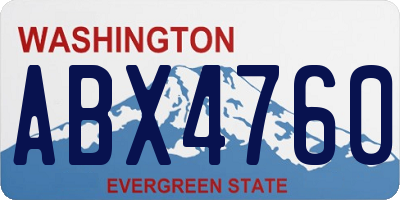 WA license plate ABX4760