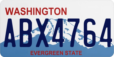 WA license plate ABX4764