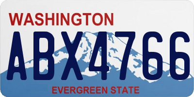 WA license plate ABX4766