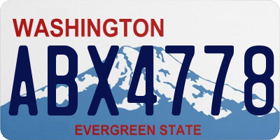 WA license plate ABX4778