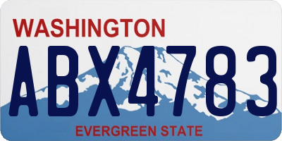 WA license plate ABX4783
