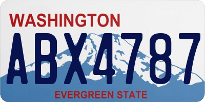 WA license plate ABX4787
