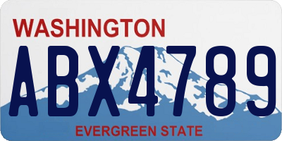 WA license plate ABX4789