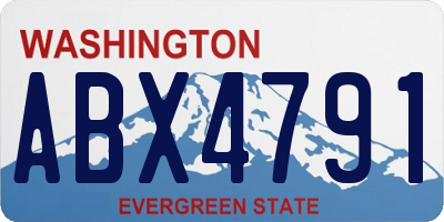 WA license plate ABX4791