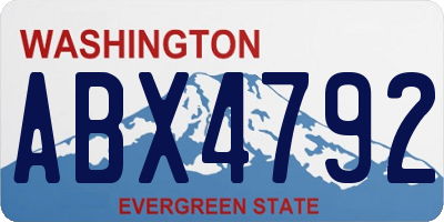 WA license plate ABX4792