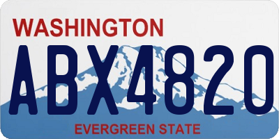 WA license plate ABX4820