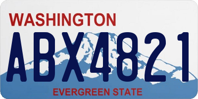 WA license plate ABX4821
