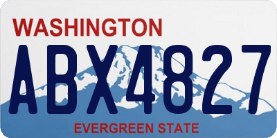 WA license plate ABX4827