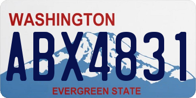 WA license plate ABX4831