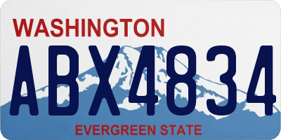 WA license plate ABX4834