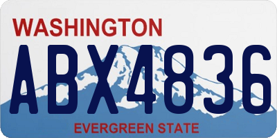 WA license plate ABX4836